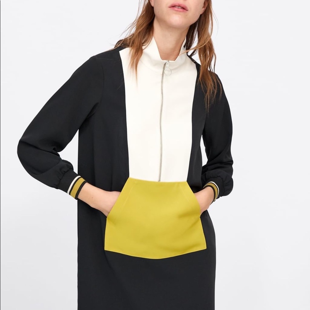 Color Block Quarter Zip Dress